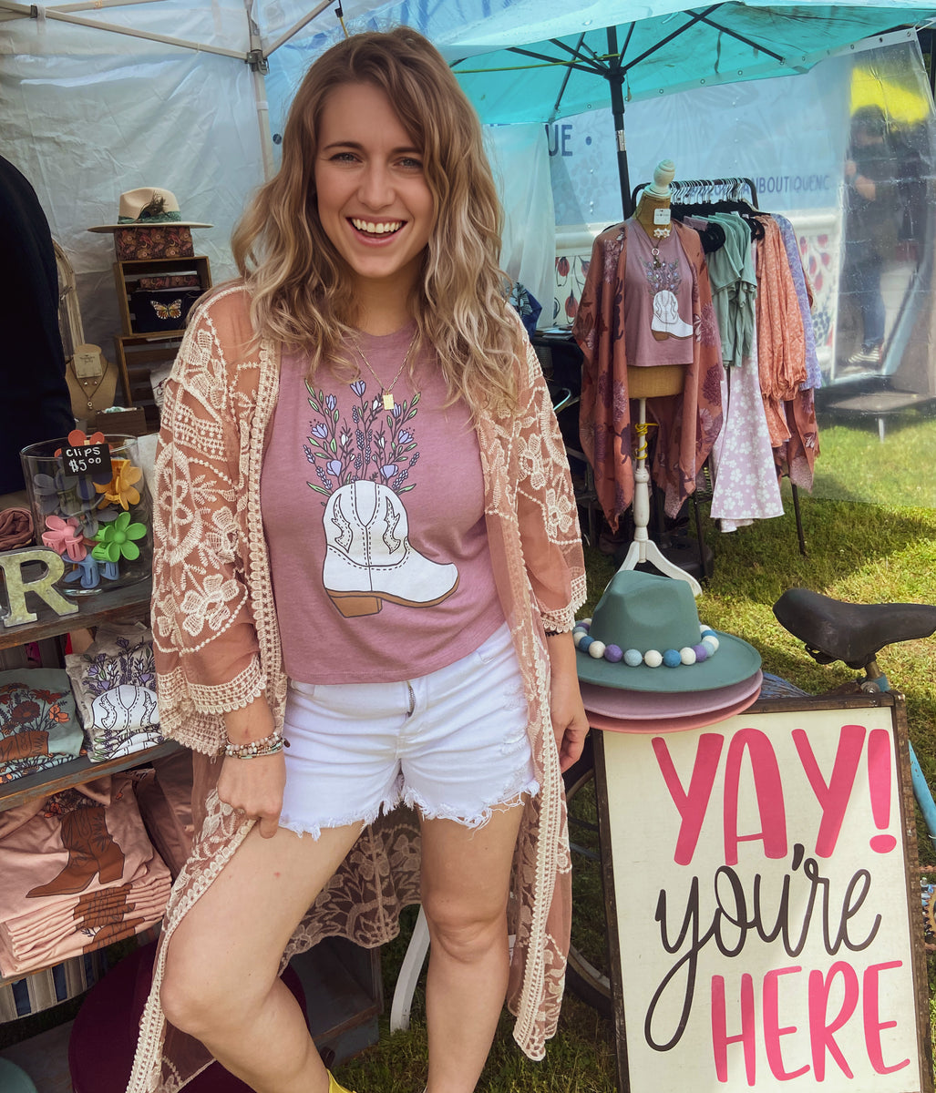 Head Over Boots Tank Blue Jean Boutique