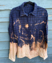 Load image into Gallery viewer, Blue Jean Bleached Flannel Cool Color