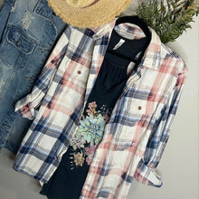 Load image into Gallery viewer, Blue Jean Bleached Flannel Cool Color