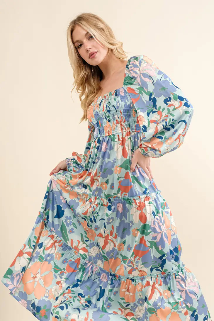 Moxi Floral Maxi Dress Blue Jean Boutique