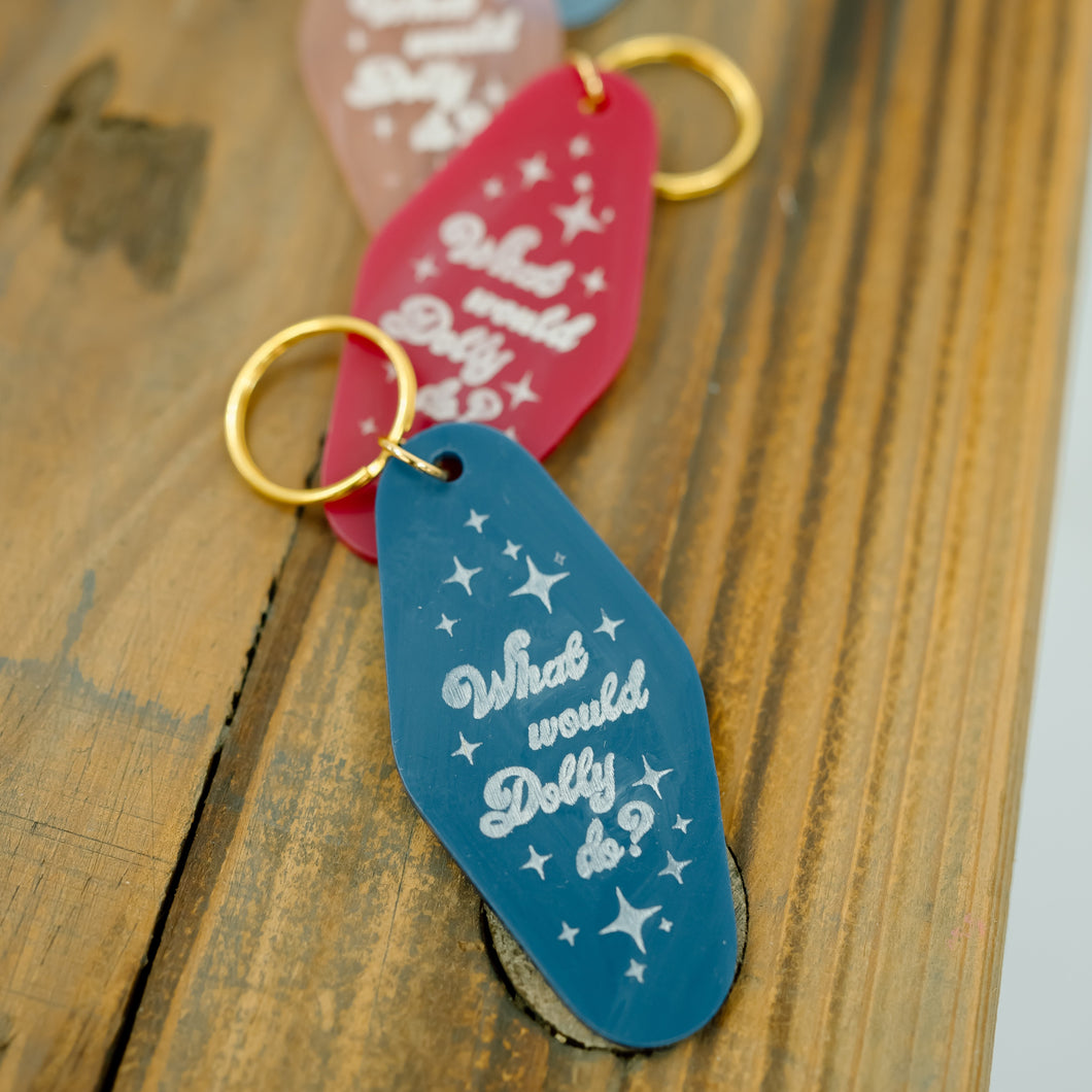 WWDD Retro Motel Keychain