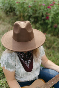 Burnt Orange Lainey Wilson Vegan Suede Rancher Hat