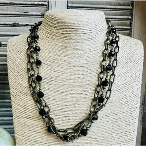 Chained Onxy Necklace