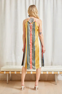 Multi Stripe Halter Dress