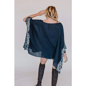 Fallon Embroidered Sleeve Poncho