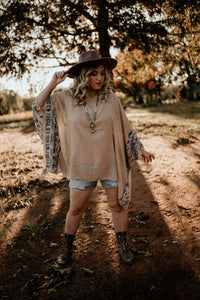 Fallon Embroidered Sleeve Poncho