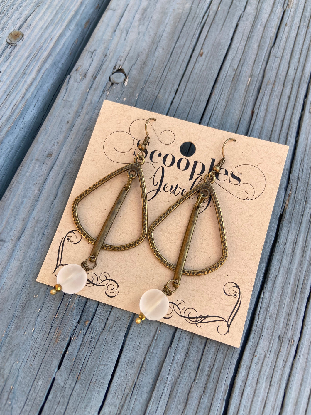 Frosted Bar Hoop Earrings