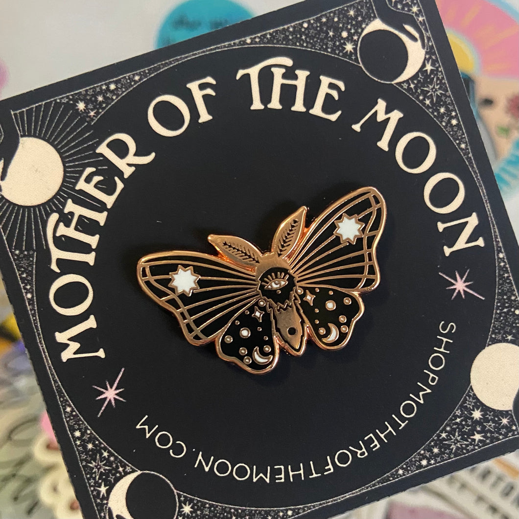 Moth of the Moon Enamel Pin